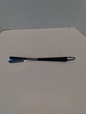 VTG Shoehorn 14.5" Coil Spring Ferrule Black Handle 1960s–70s Chrome Metal Tool